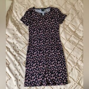 Art Class Black and Pink Floral Kids Casual Dress